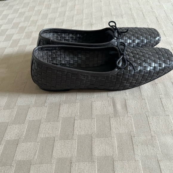 Freda Salvador Jada Square Toe Ballet Flats in Handwoven Leather in Espresso - Picture 6 of 15